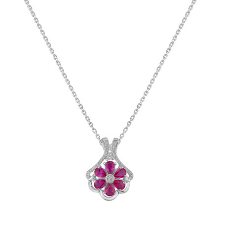 Diamond pendant with Ruby Breeze of Blossom