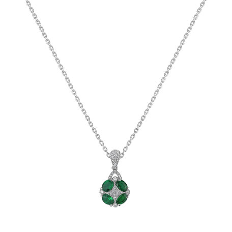 Diamond pendant with Emerald Bound by Wealth