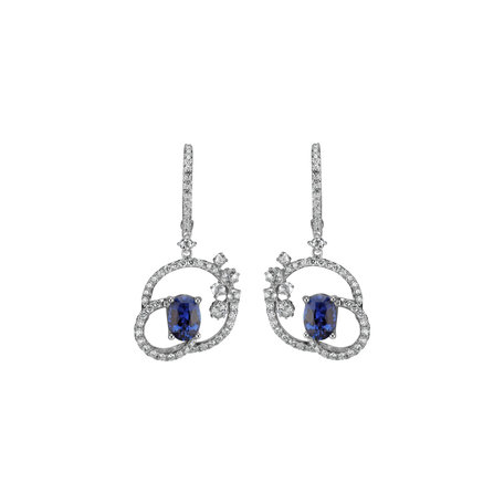 Diamond earrings with Sapphire Helga