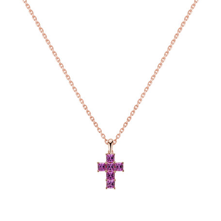 Pendant with Sapphire Holy Cross