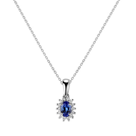 Diamond pendant with Tanzanite Princess Sparkle