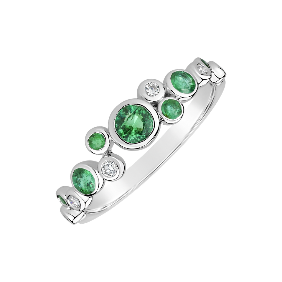 Diamond ring with Emerald Space Joy