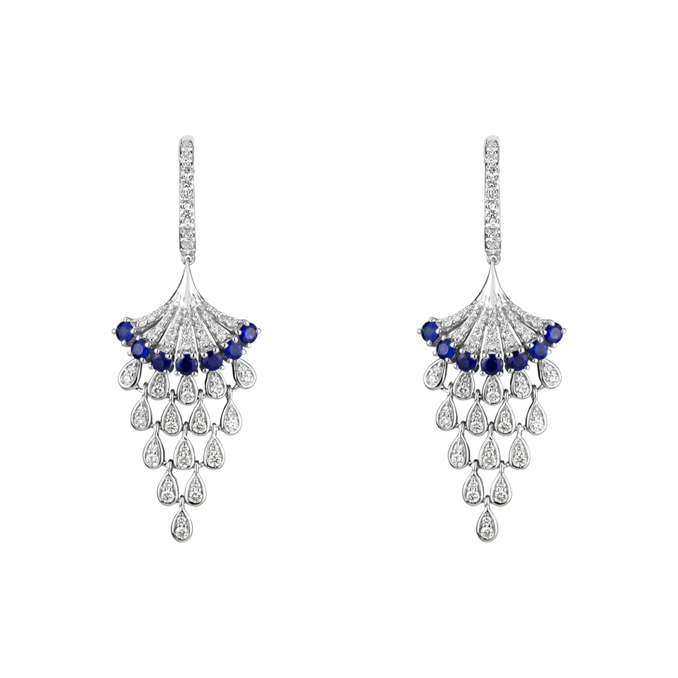 Diamond earrings and Sapphire Royal Mesh