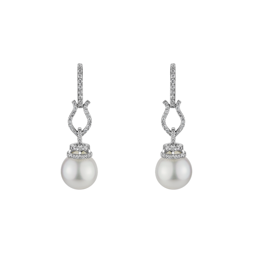 Diamond earrings with Pearl Ocean Sorrow