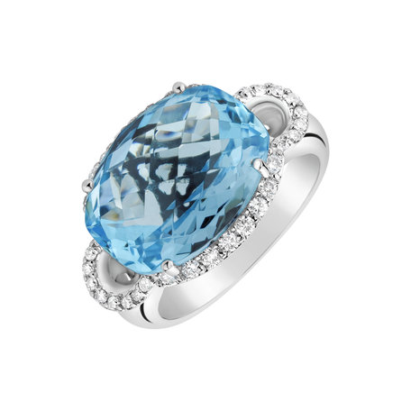 Diamond ring with Topaz Cheerful Morning