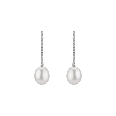 Diamond earrings with Pearl Underwater Sierra