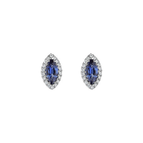 Diamond earrings with Sapphire Sign of Desire