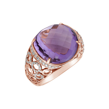Diamond rings with Amethyst Divine Nobility