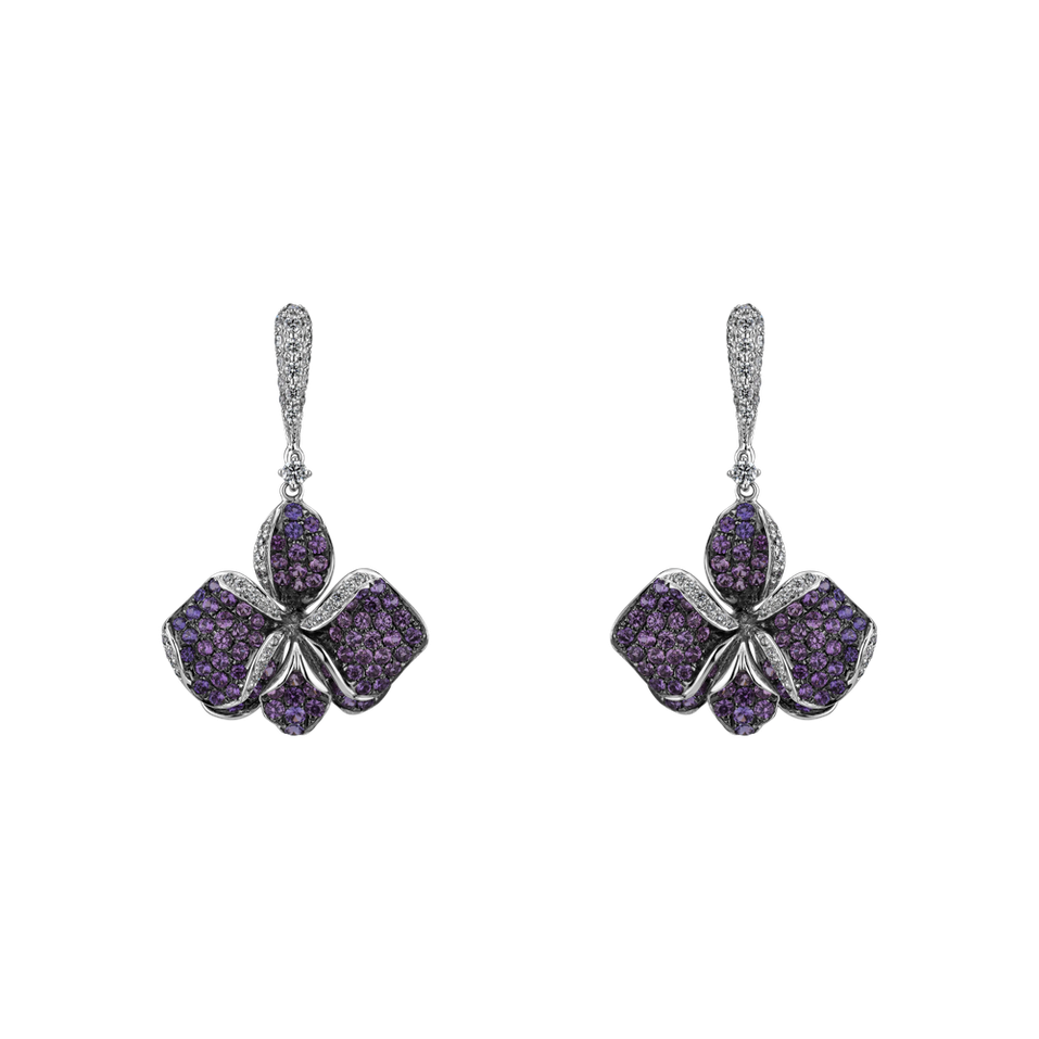 Diamond earrings and Sapphire Iris