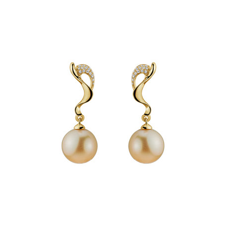 Diamond earrings with Pearl Jafet Sin