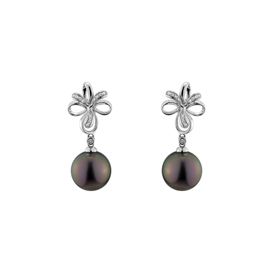 Diamond earrings with Pearl Dionna