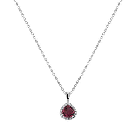 Diamond pendant with Turmalinem Red Passion