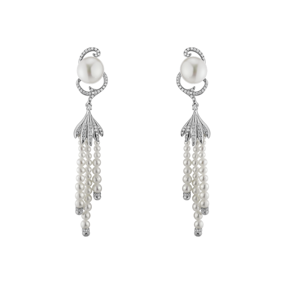 Diamond earrings with Pearl Pearl Symphony