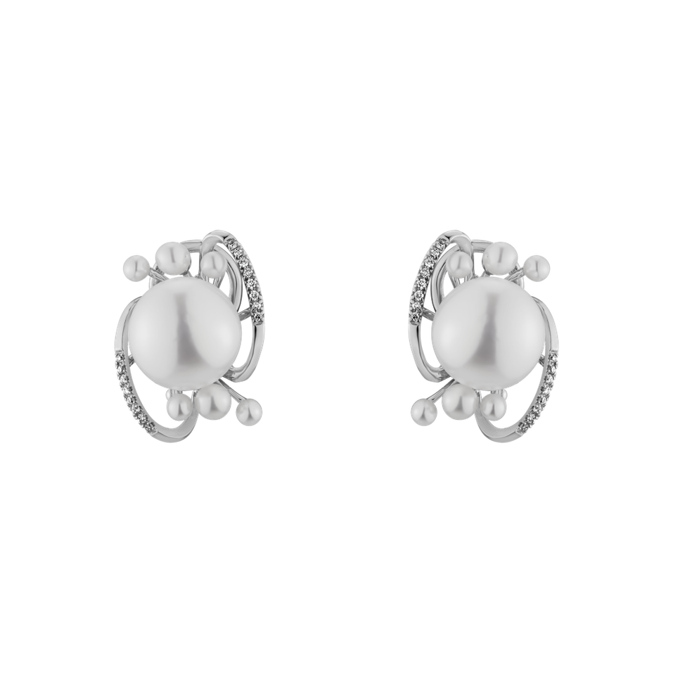 Diamond earrings with Pearl White Desire