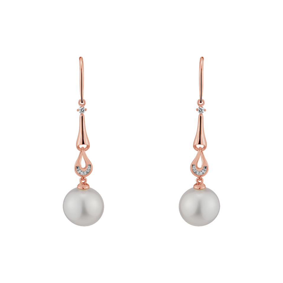 Diamond earrings with Pearl Ocean Orchestra