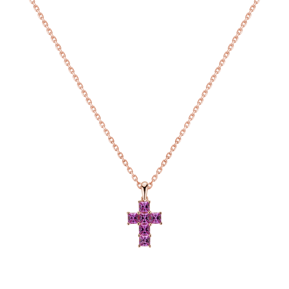 Pendant with Sapphire Holy Cross