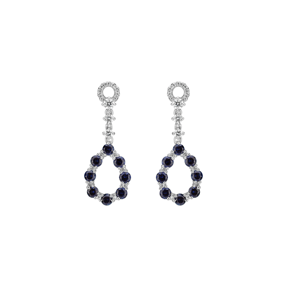 Diamond earrings and Sapphire Lucille