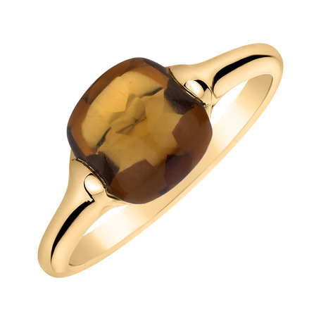 Ring with Cognac Quartz Bonbon