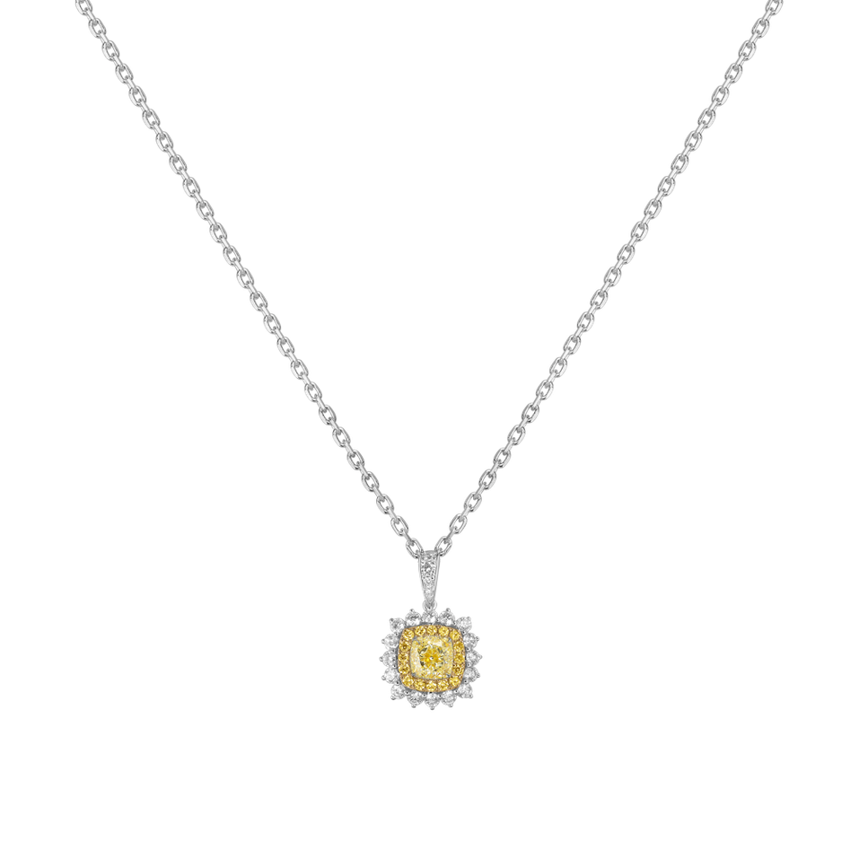 Pendant with yellow and white diamonds Bright Feeling