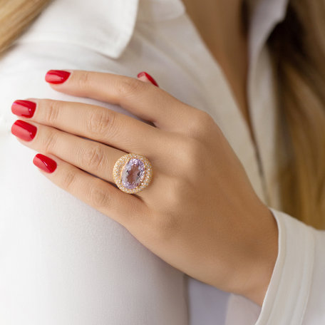 Diamond rings with Amethyst Livie