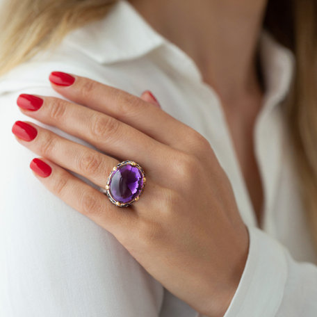 Diamond ring with Amethyst and Sapphire Oraculum