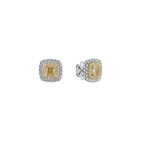 Earrings with yellow and white diamonds Sunny Day