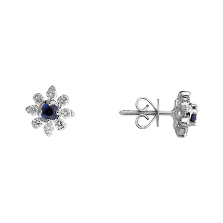 Diamond earrings with Sapphire Frozen Sapphire