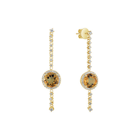 Diamond earrings with Citríne Kirby