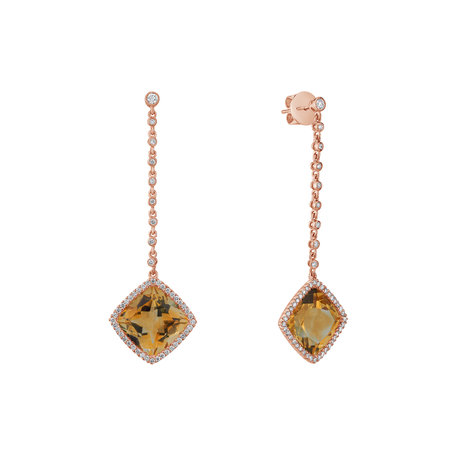 Diamond earrings with Citríne Product License