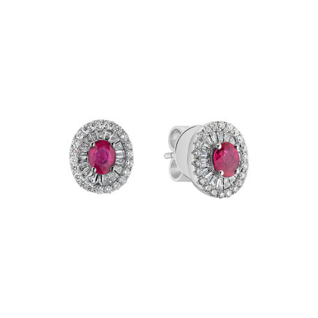 Diamond earrings with Ruby Mears