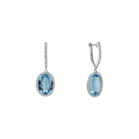 Diamond earrings with Topaz Manon