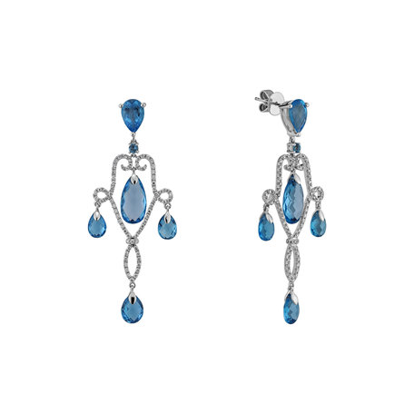Diamond earrings with Topaz Keleseth