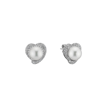Diamond earrings with Pearl Lovely Sea