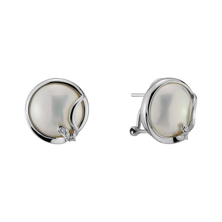 Diamond earrings with Pearl Dazzling Ocean