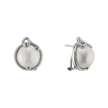 Diamond earrings with Pearl Sea of Attraction