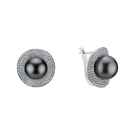 Diamond earrings with Pearl Dollie