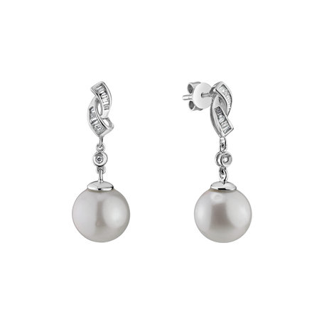 Diamond earrings with Pearl Pure Oasis
