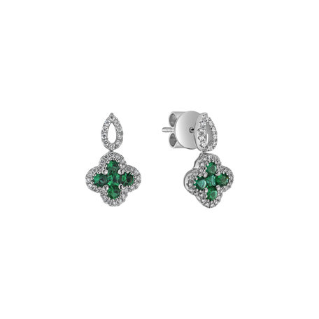 Diamond earrings and Emerald Celestial Luck