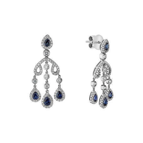 Diamond earrings and Sapphire Teagan