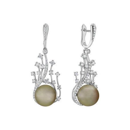 Diamond earrings with Pearl Venus Secret
