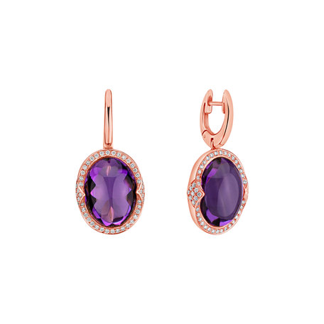Diamond earrings with Amethyst Damron