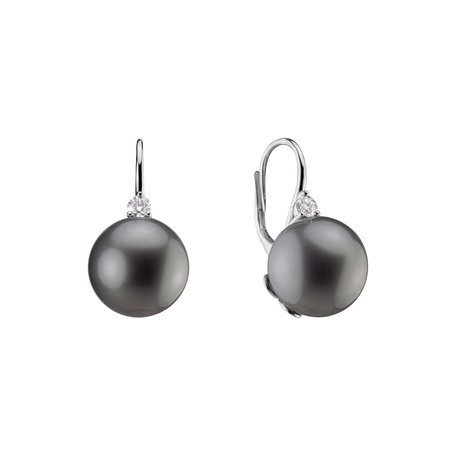Diamond earrings with Pearl Ocean Mystery