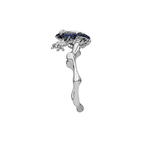 Diamond ring with Sapphire Noble Frog