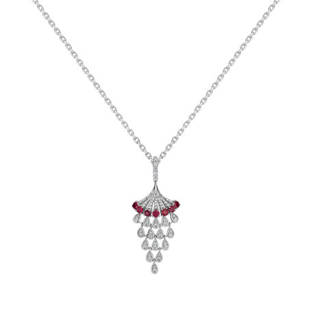 Diamond pendant with Ruby Royal Mesh