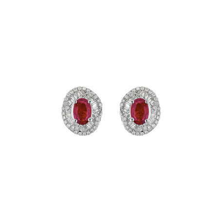 Diamond earrings with Ruby Gawen