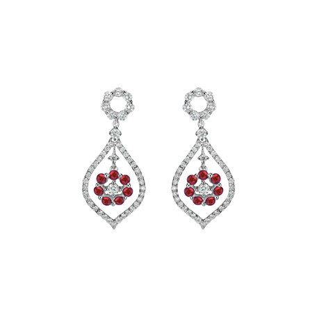 Diamond earrings and Ruby Makayla