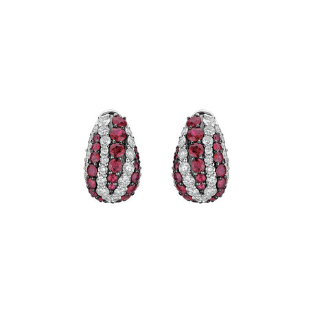 Diamond earrings and Ruby Maroon Majesty