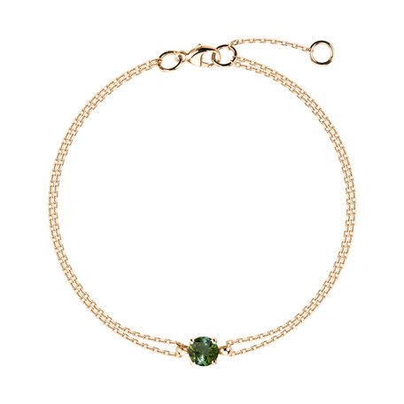 14ct yellow gold bracelet with Tourmaline Green Roneme