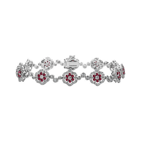 Diamond bracelet with Ruby Sparkling Meadow