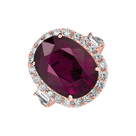 18ct rose gold diamond ring with Tourmaline Purple Venus Touch